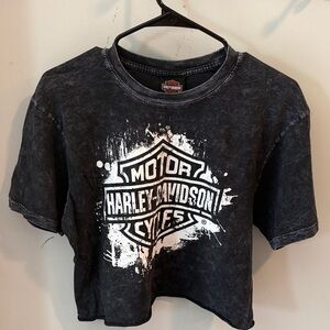 Harley-Davidson Women’s Charcoal Tee with White Logo